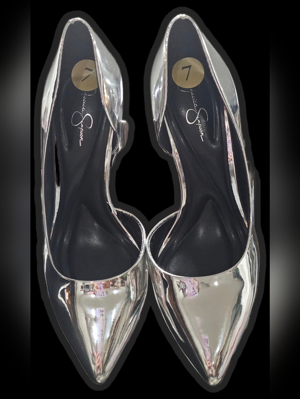 3 Inch Silver Chrome Pointed-Toe Stiletto Pumps - Women's - Picture 3 of 3